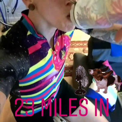 Em Lowing doesn't let recovering from ACL surgery stop them from completing the Rapha 100 on Zwift.